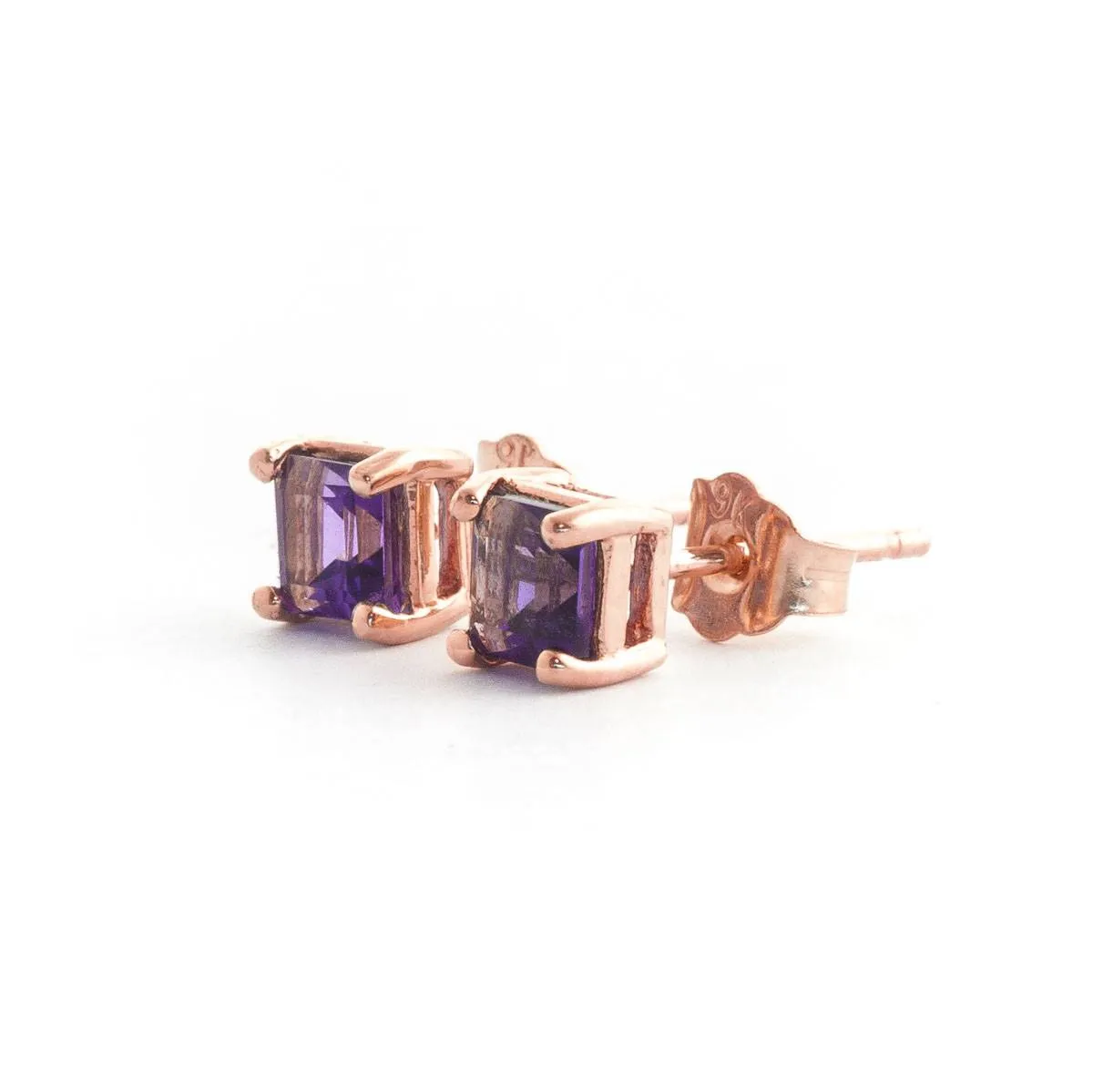 0.65 Carat 14K Solid Rose Gold Caress Amethyst Stud Earrings