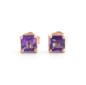 0.65 Carat 14K Solid Rose Gold Caress Amethyst Stud Earrings