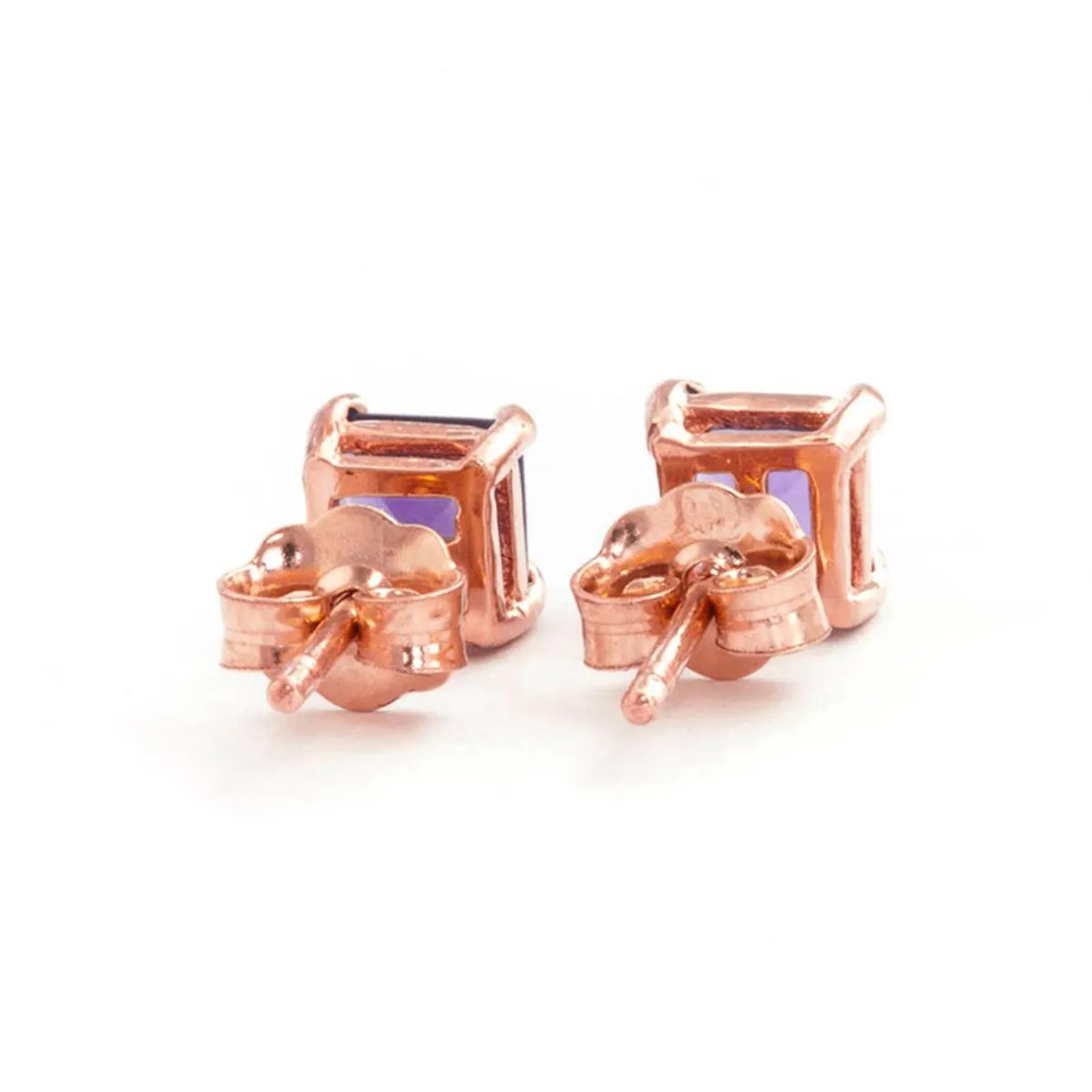 0.65 Carat 14K Solid Rose Gold Caress Amethyst Stud Earrings