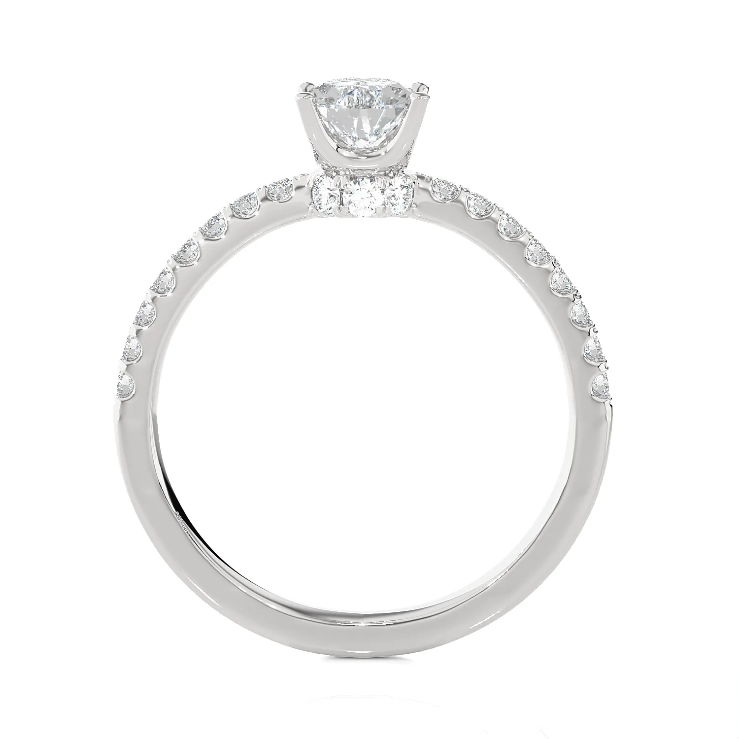 1 1/4 ctw Pear-Shaped Lab Grown Diamond Side Stone Engagement Ring