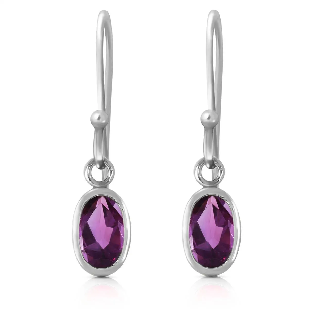 1 Carat 14K Solid White Gold Let's Be Onstage Amethyst Earrings