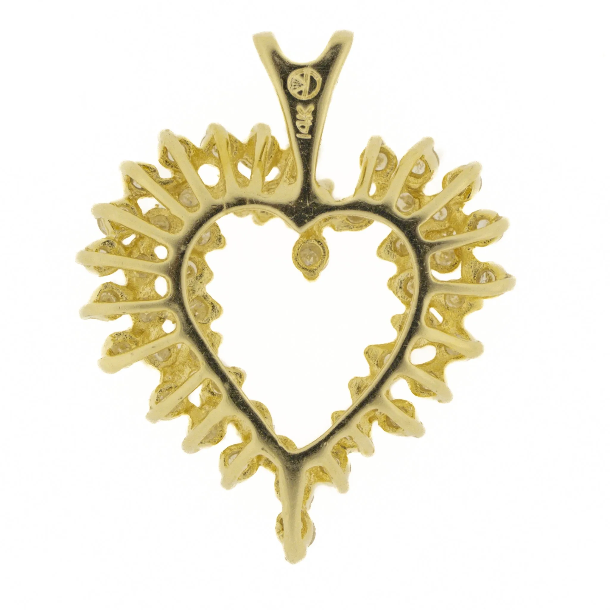 1.00ctw Diamond Heart Pendant on 16" Fine Chain in 14K Yellow Gold