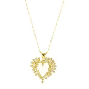 1.00ctw Diamond Heart Pendant on 16" Fine Chain in 14K Yellow Gold