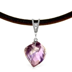 10.76 Carat 14K Solid White Gold Savoire Vivre Amethyst Necklace