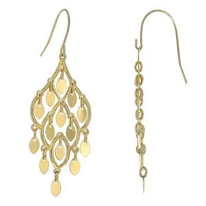 10KT YELLOW GOLD DROP CHANDELIER FASHION EARRINGS