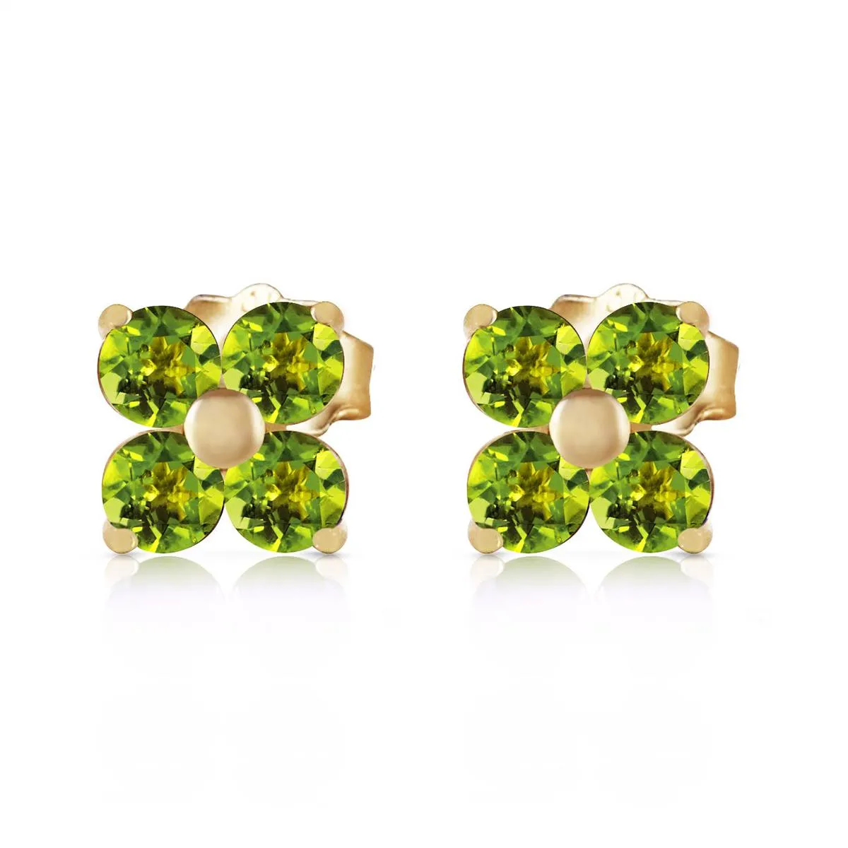 1.15 Carat 14K Solid Yellow Gold Epiphany Peridot Earrings