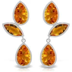 13 Carat 14K Solid White Gold Love In My Hand Citrine Earrings