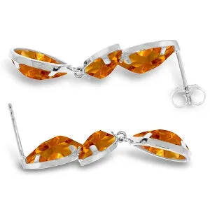 13 Carat 14K Solid White Gold Love In My Hand Citrine Earrings