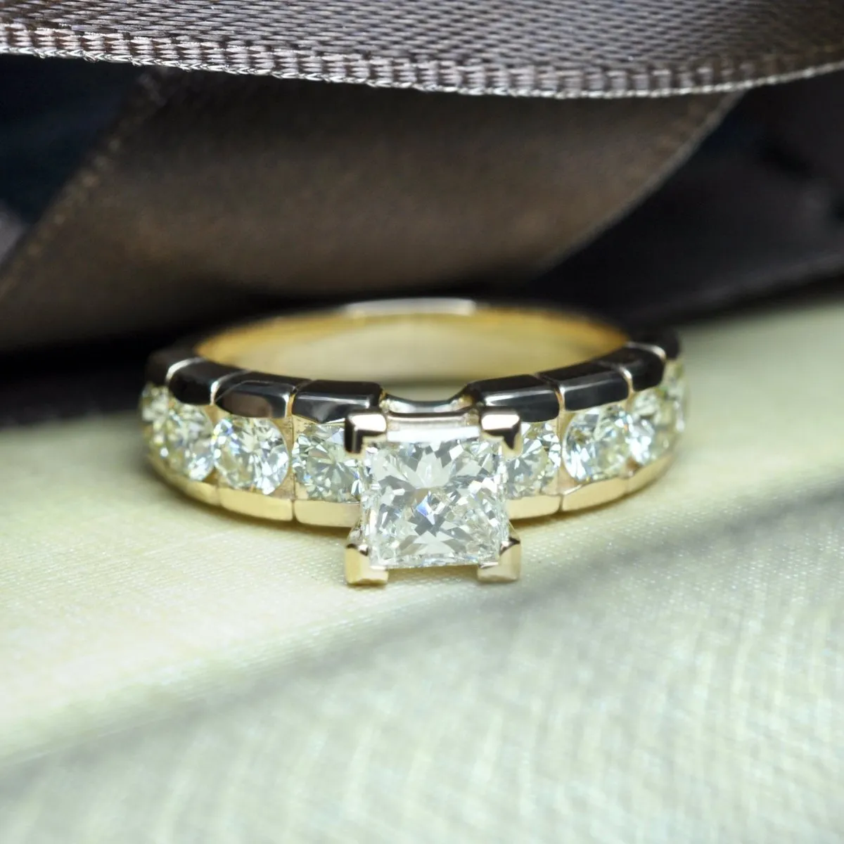 1.40-2.55 CT Round & Princess Cut Diamonds - Engagement Ring