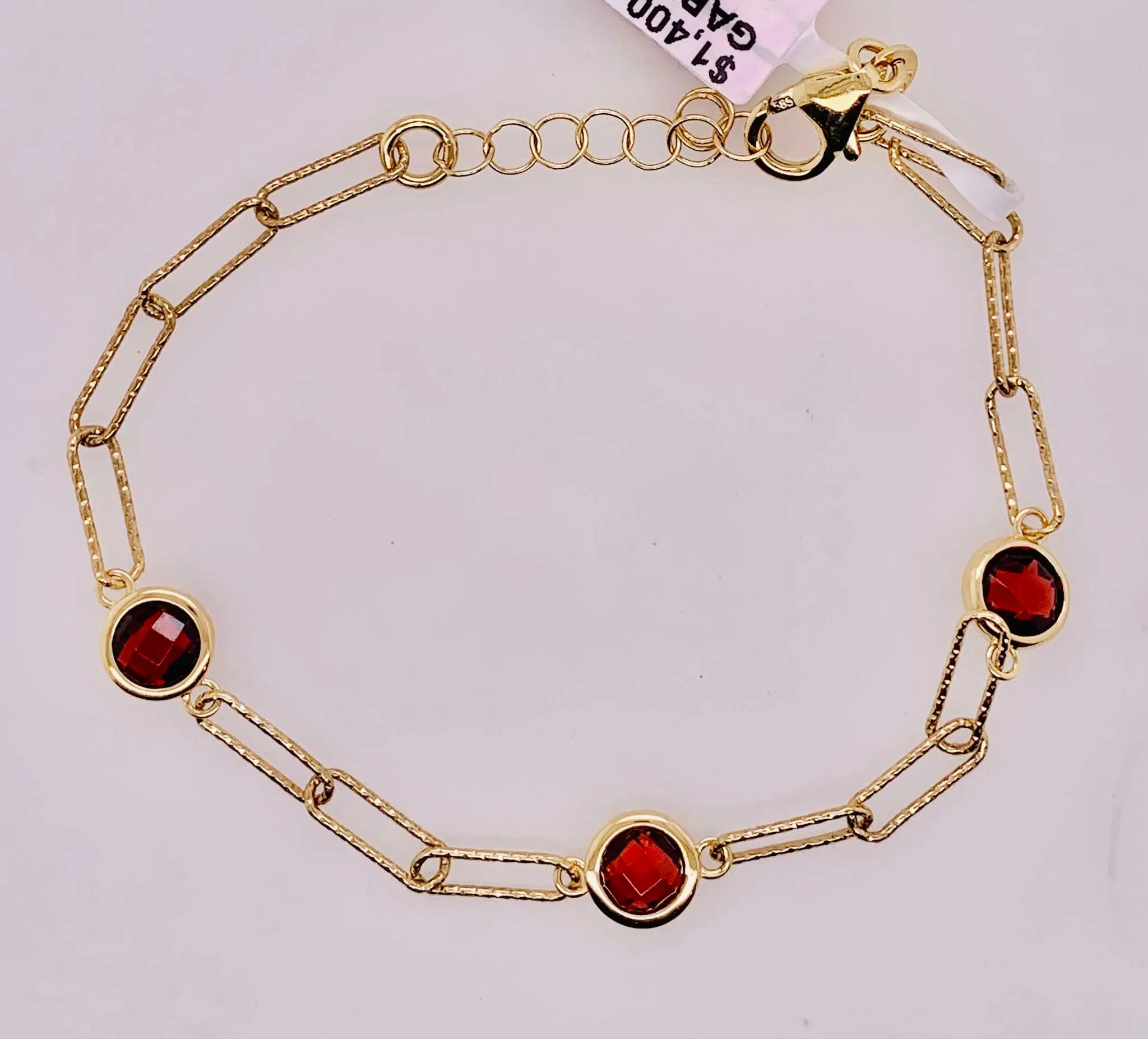 14K Garnet Bracelet