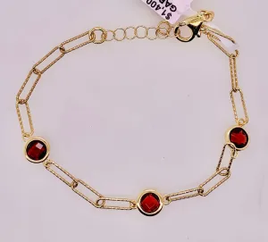 14K Garnet Bracelet