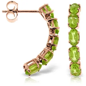 14K Solid Rose Gold Natural Peridot Earrings