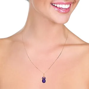 14K Solid Rose Gold Purple Amethyst Jewelry Platinum Necklace