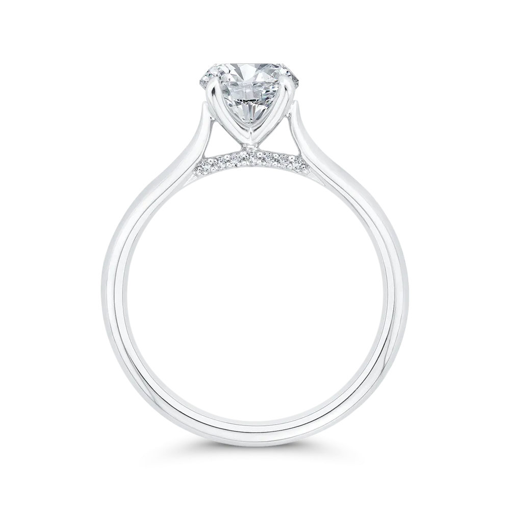 14K White Gold Diamond Engagement Ring (Semi-Mount)