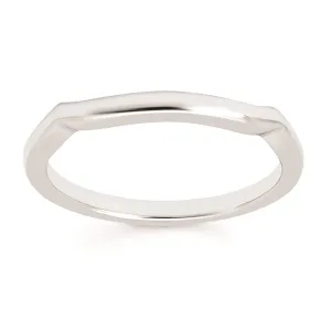 14K White Gold Diamond Wedding Band- Shadow Band