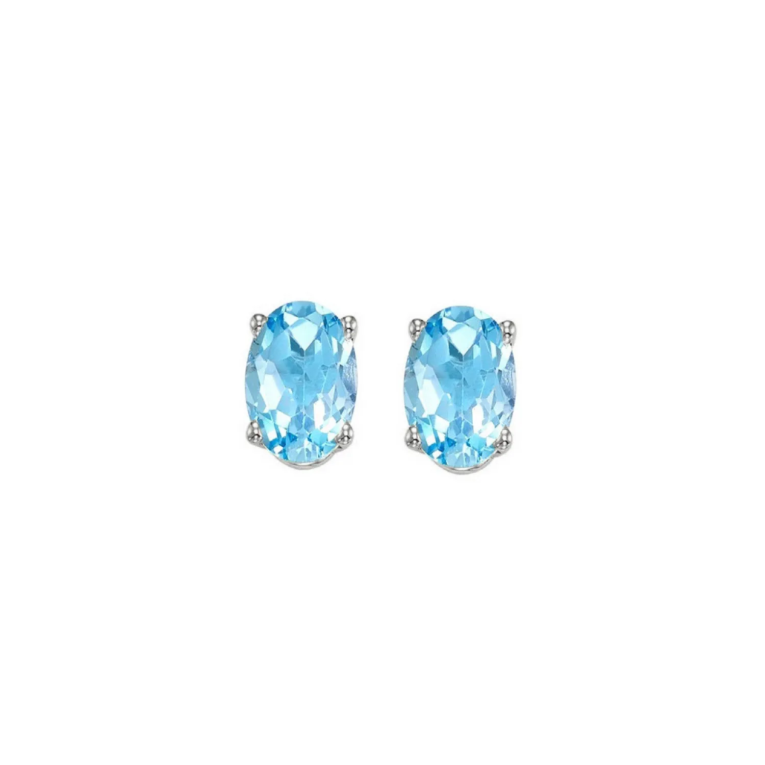 14KT White gold 7/8 Gemstone Stud Earrings