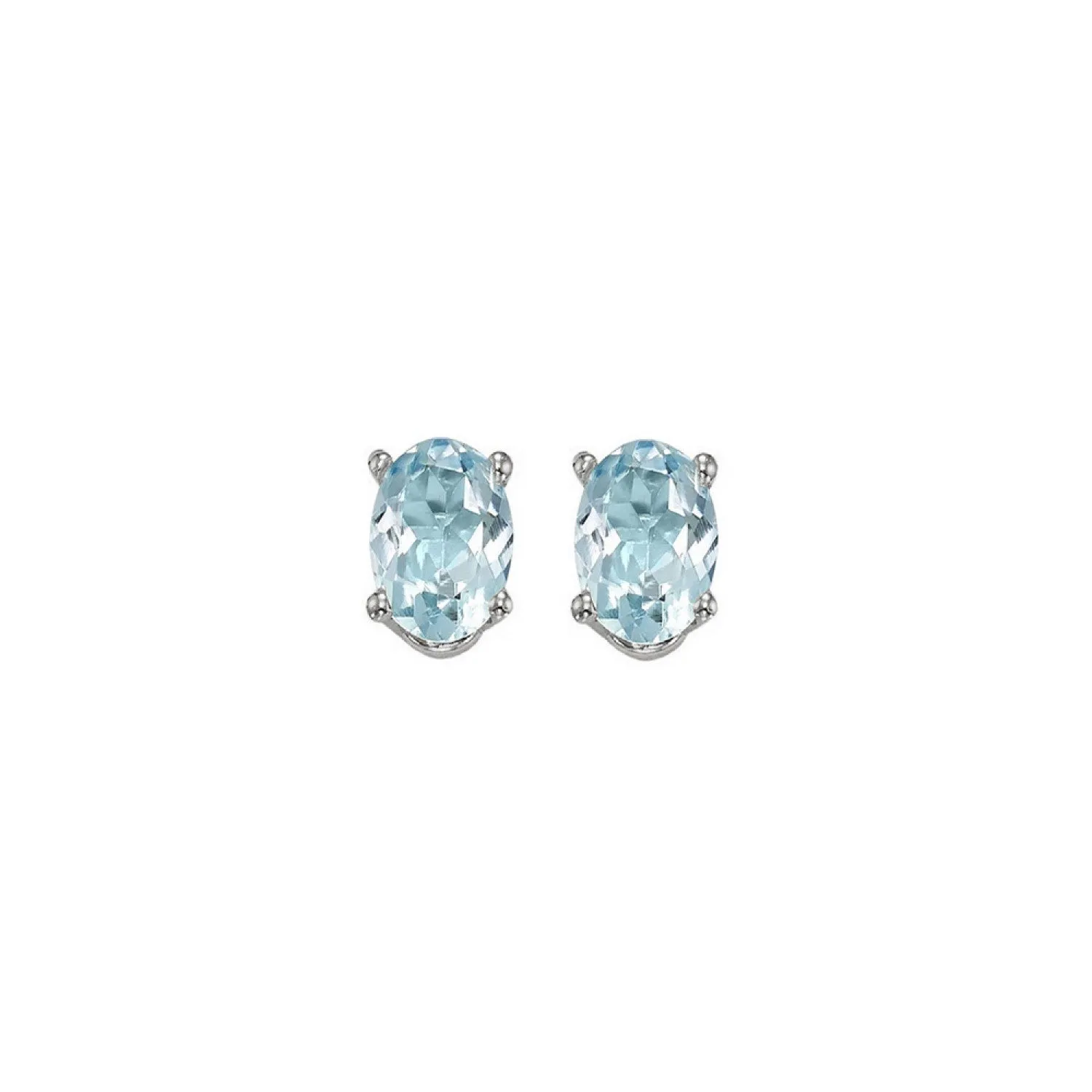 14KT White gold 7/8 Gemstone Stud Earrings