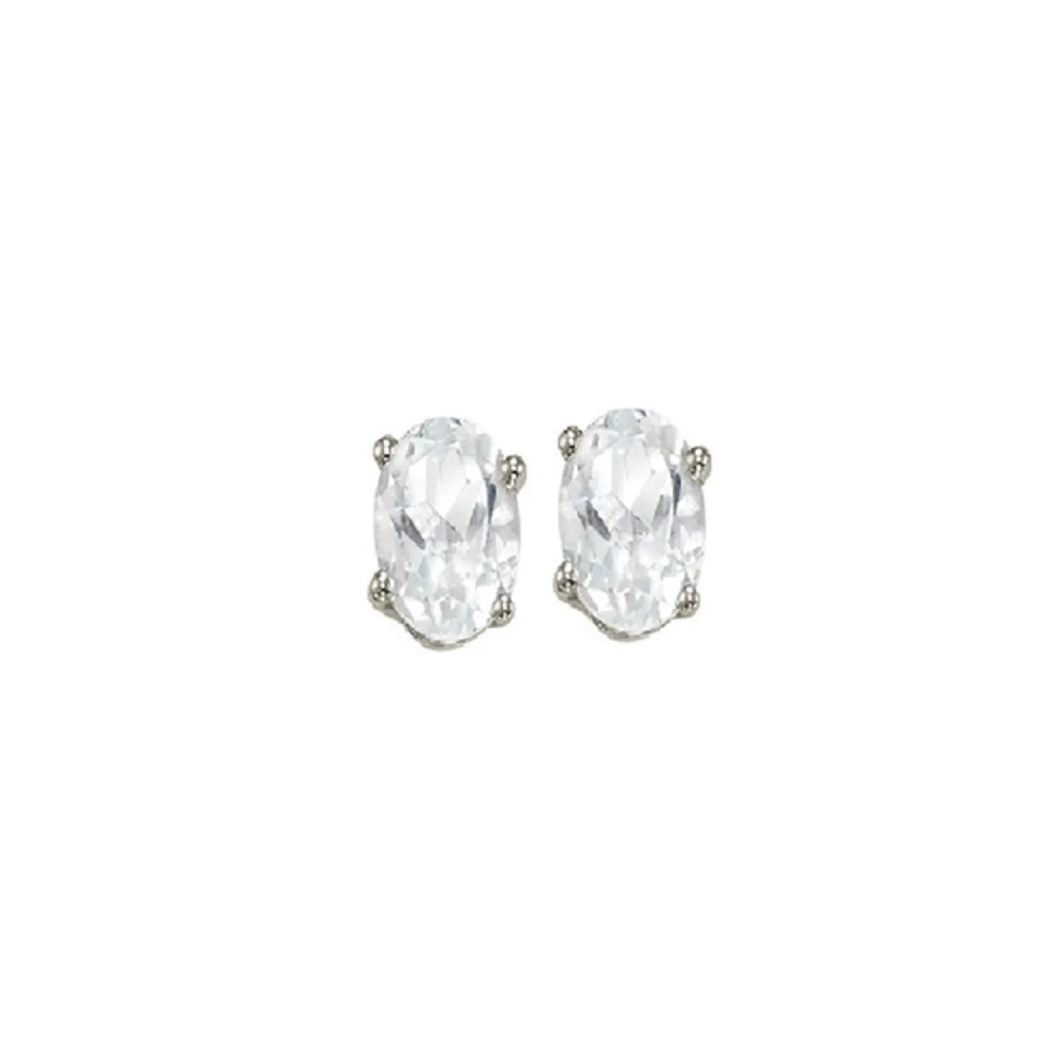 14KT White gold 7/8 Gemstone Stud Earrings