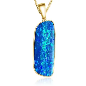 14kt Yellow Gold Australian Opal 9.41ct bezel set pendant