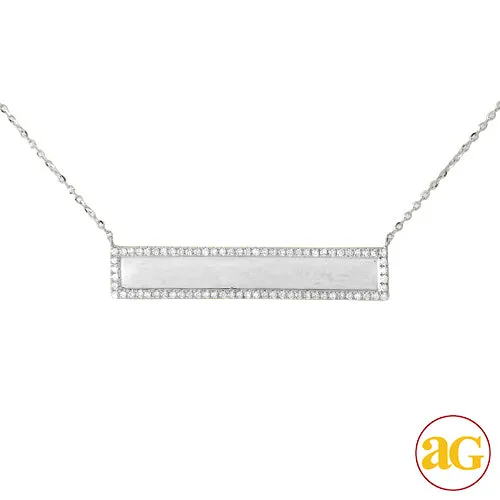 14KW 0.30CTW DIAMOND NECKLACE - DIAMOND ID BAR