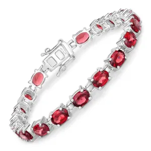 15.30 Carat Genuine Garnet .925 Sterling Silver Bracelet