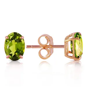 1.8 Carat 14K Solid Rose Gold Panache Peridot Stud Earrings