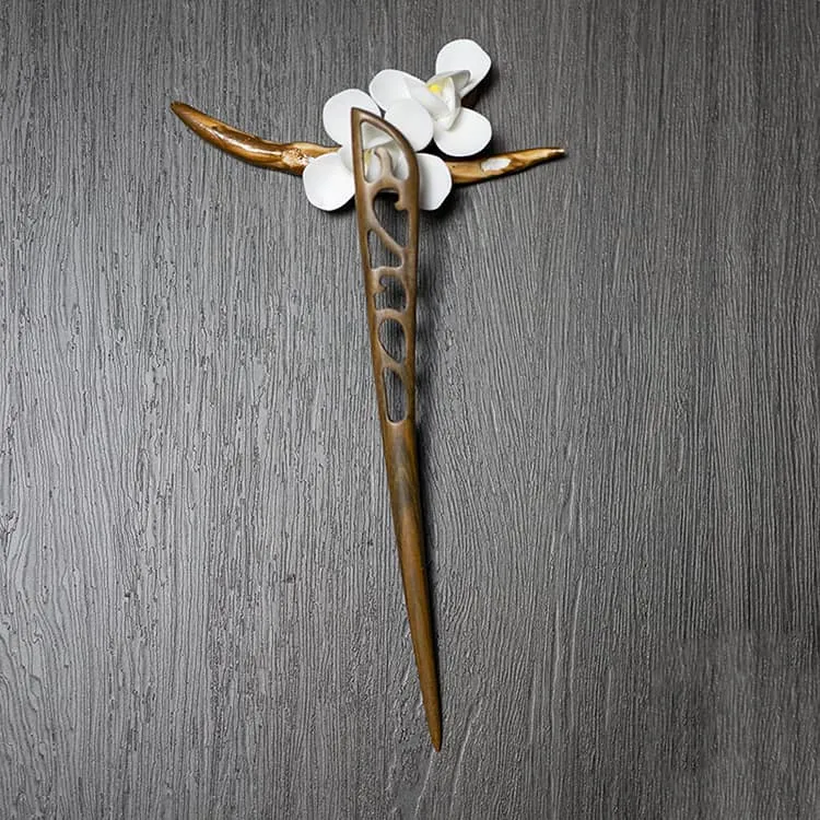 18cm Sandalwood Chinese Hairpin Zan (Shape 23)