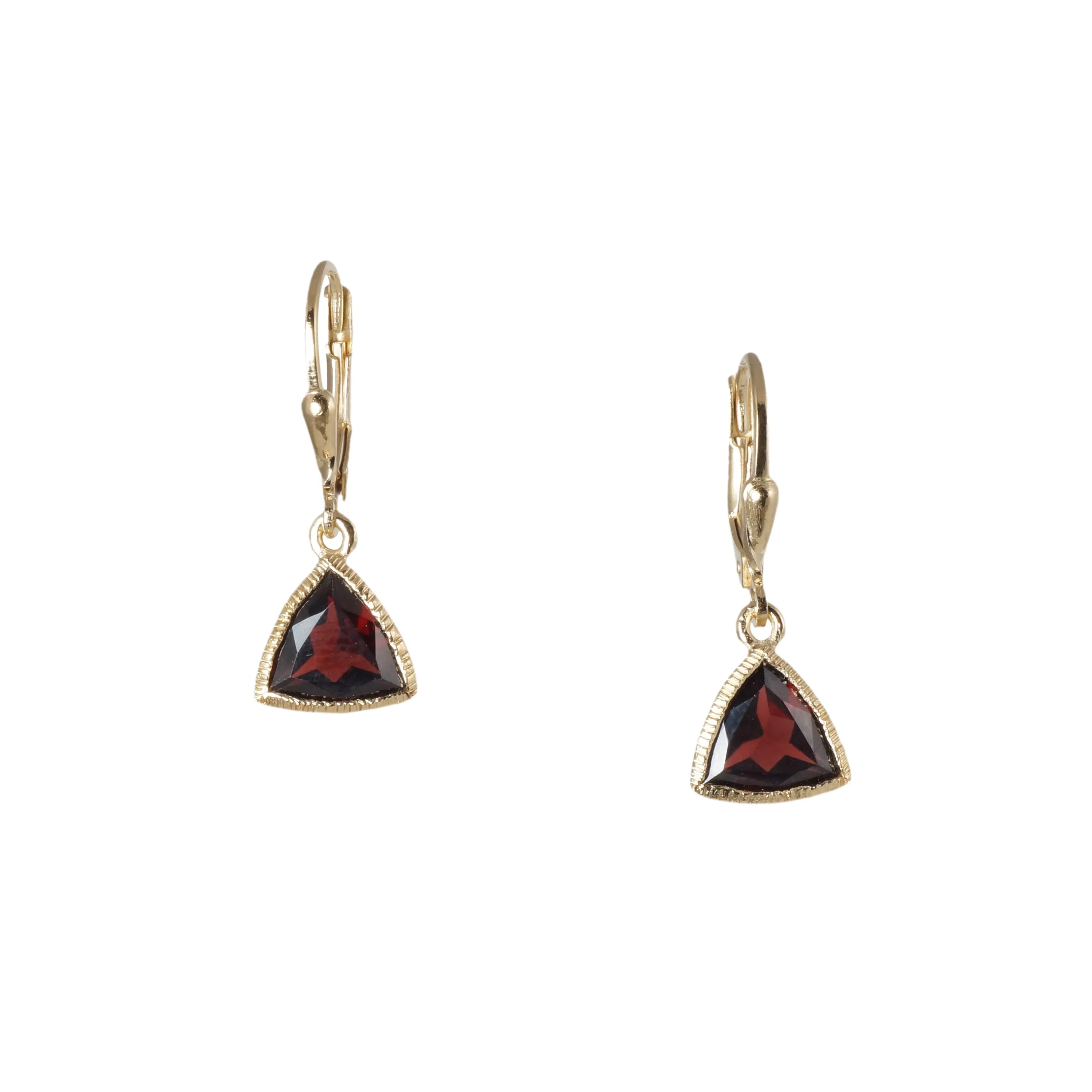 18k Vermeil Trillion Gemstone Earrings