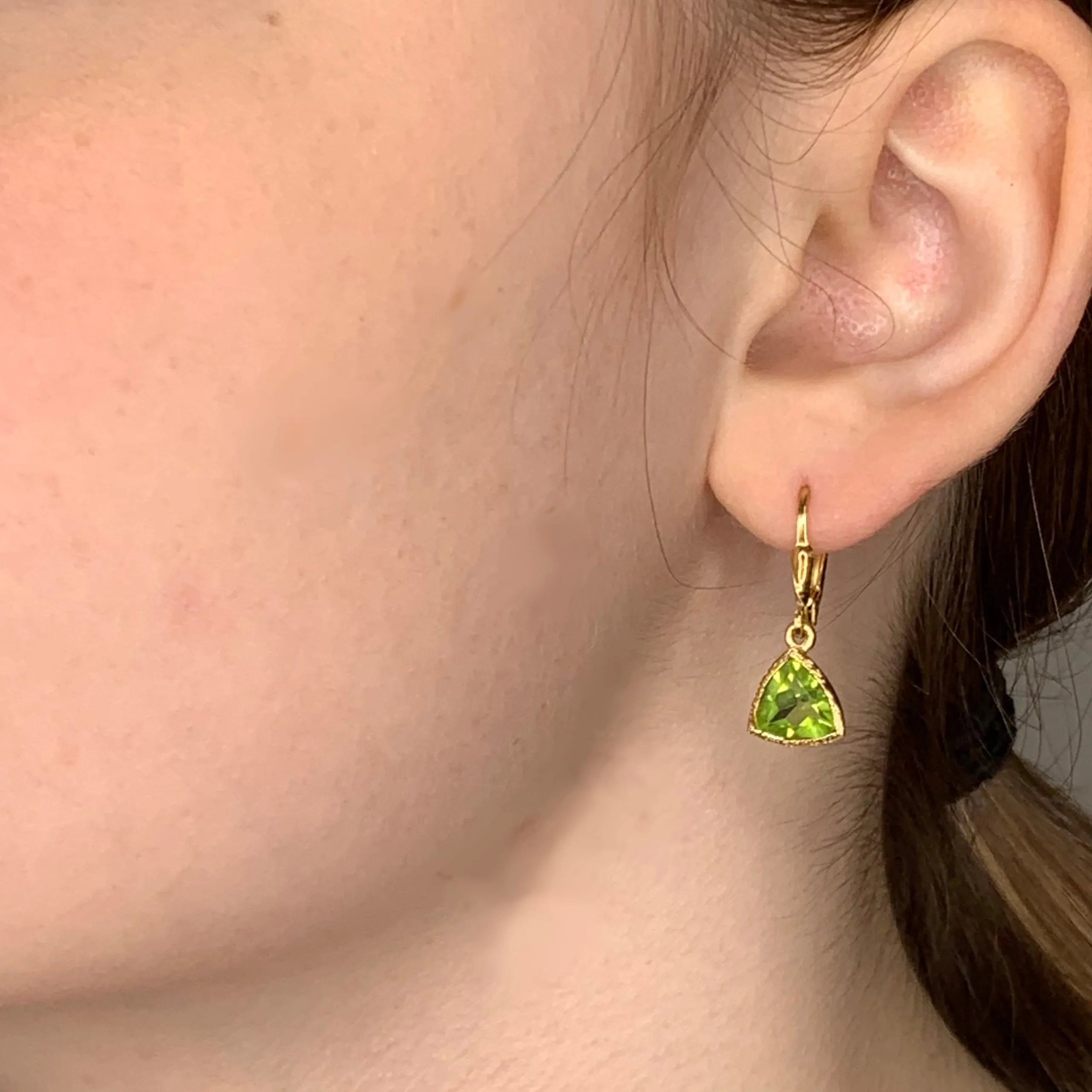 18k Vermeil Trillion Gemstone Earrings