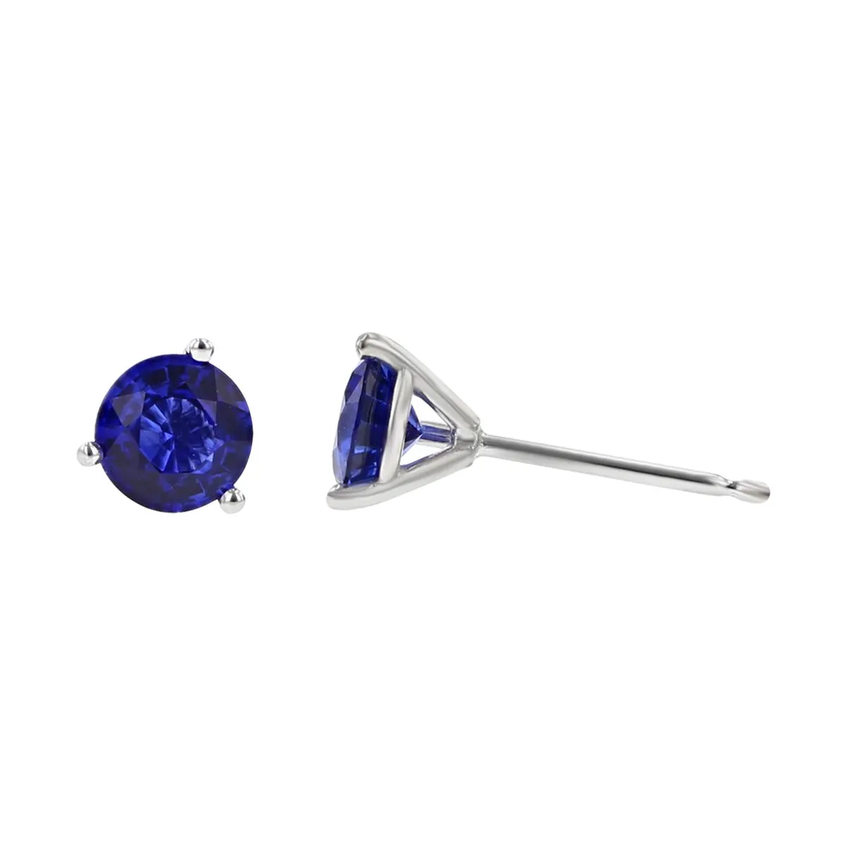 18K White Gold Sapphire Stud Earrings