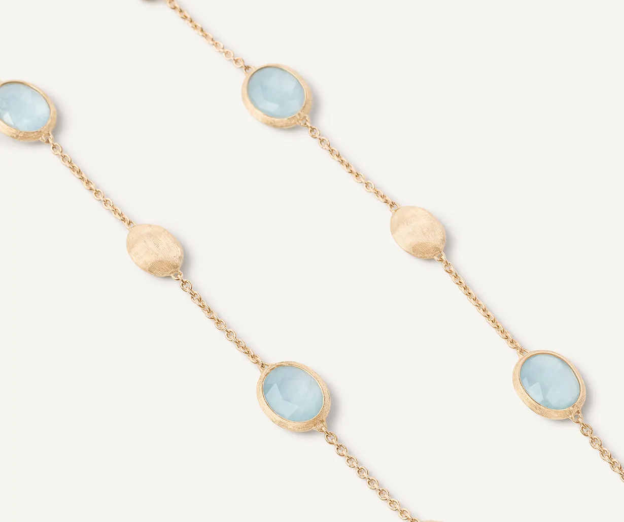 18K Yellow Gold Aquamarine & Gold Necklace