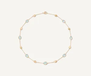 18K Yellow Gold Aquamarine & Gold Necklace