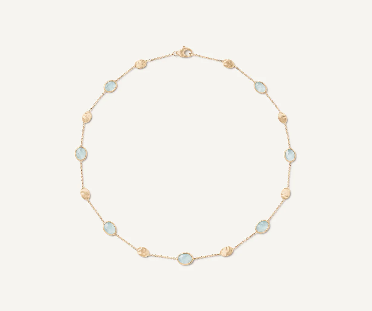 18K Yellow Gold Aquamarine & Gold Necklace