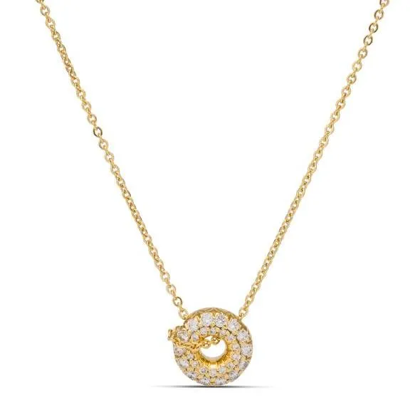 18k Yellow Gold Diamonds Accented Necklace