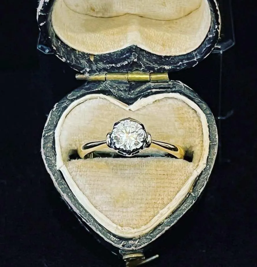 1950s Solitaire Brilliant Cut Diamond Ring