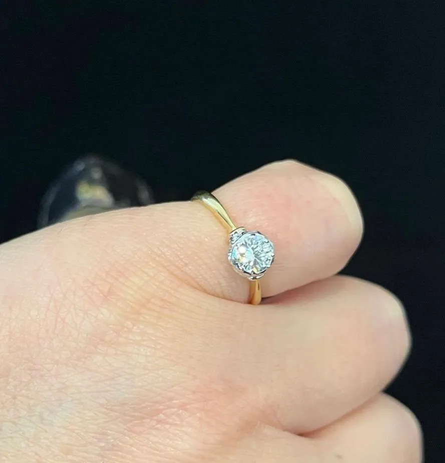 1950s Solitaire Brilliant Cut Diamond Ring