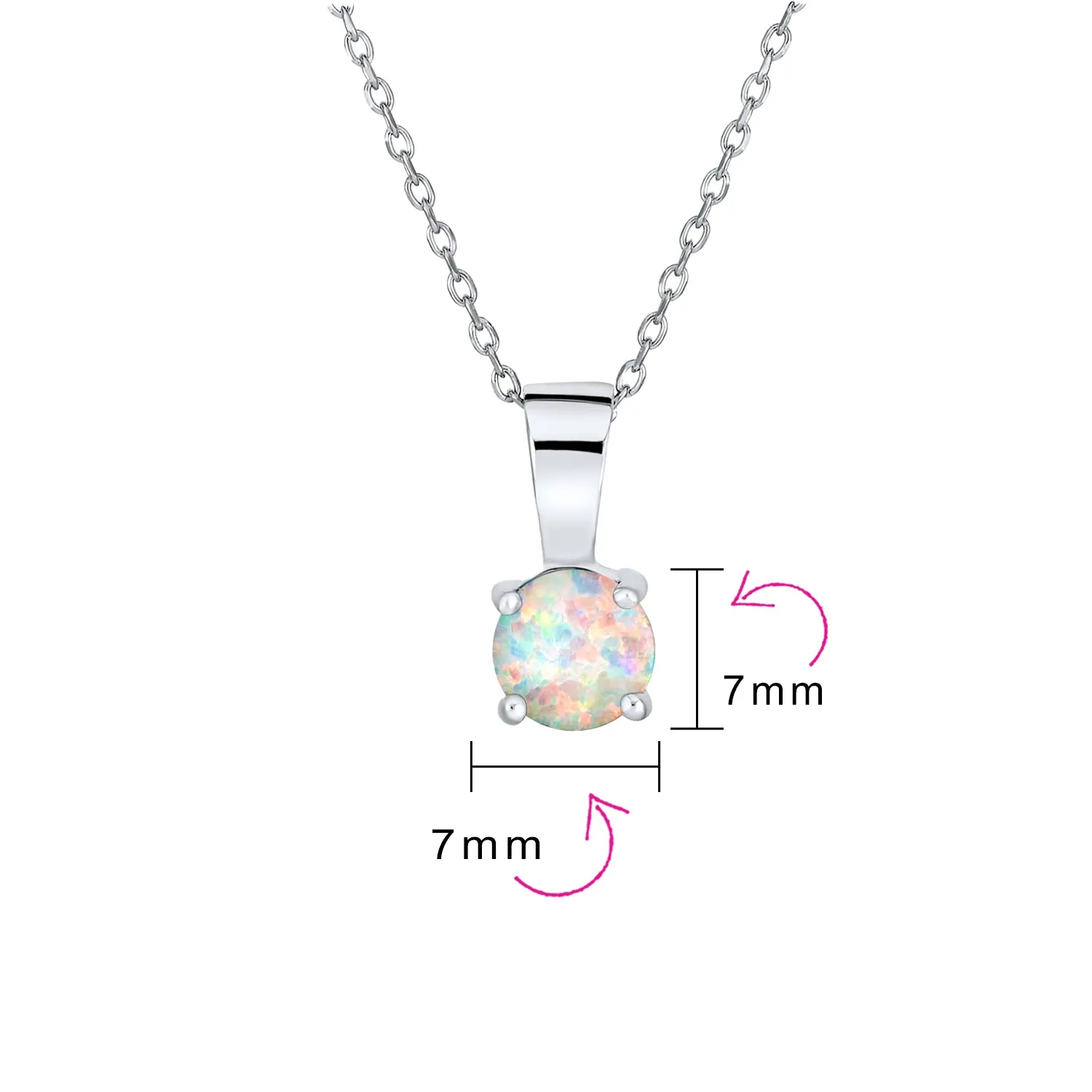 1CT Solitaire Created Opal Pendant Necklace Rose Gold Sterling Silver