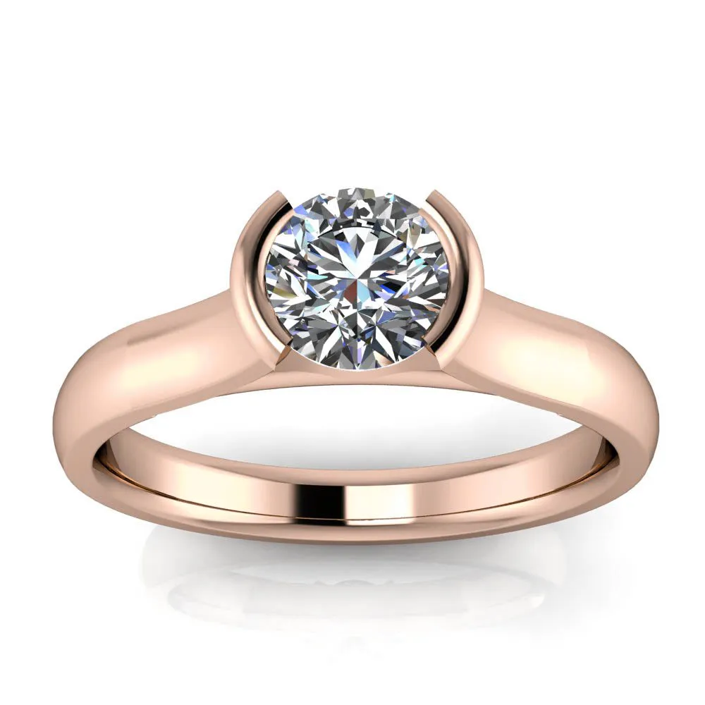 2 Carat Half Bezel Engagement Ring - Franca