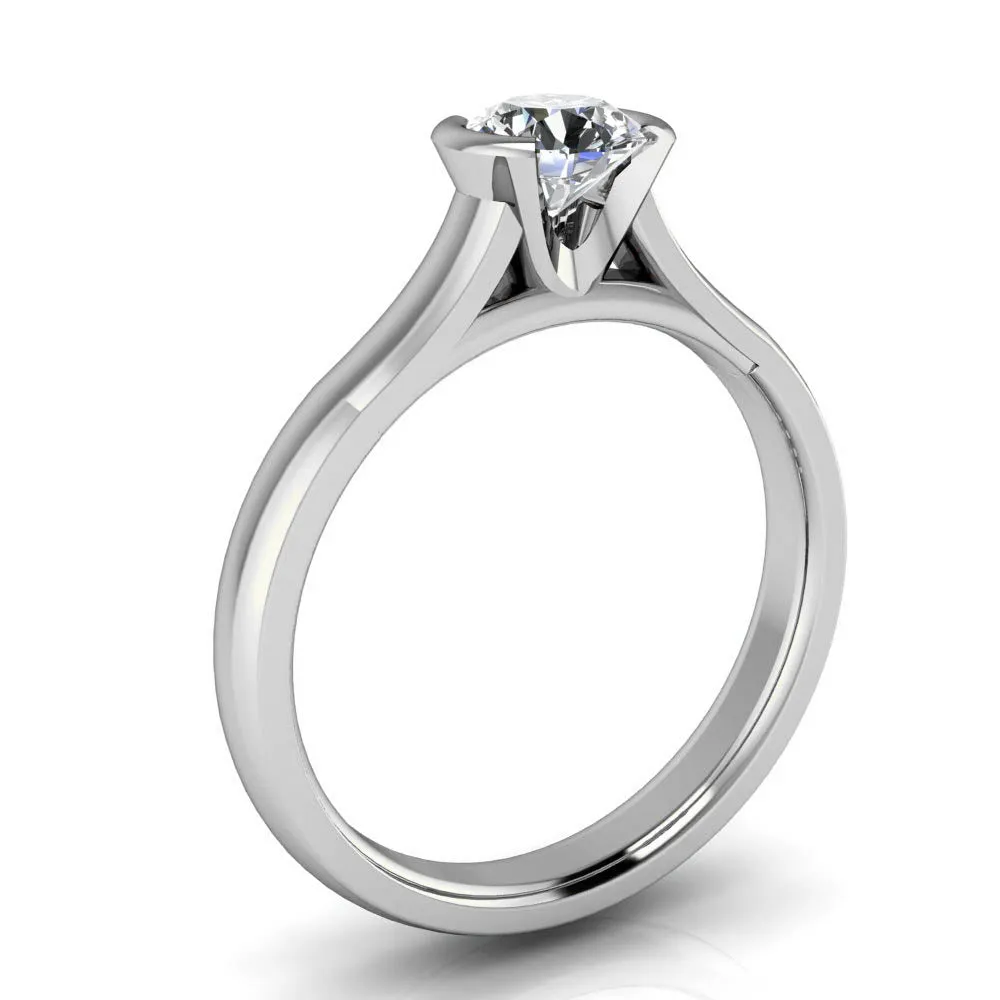 2 Carat Half Bezel Engagement Ring - Franca