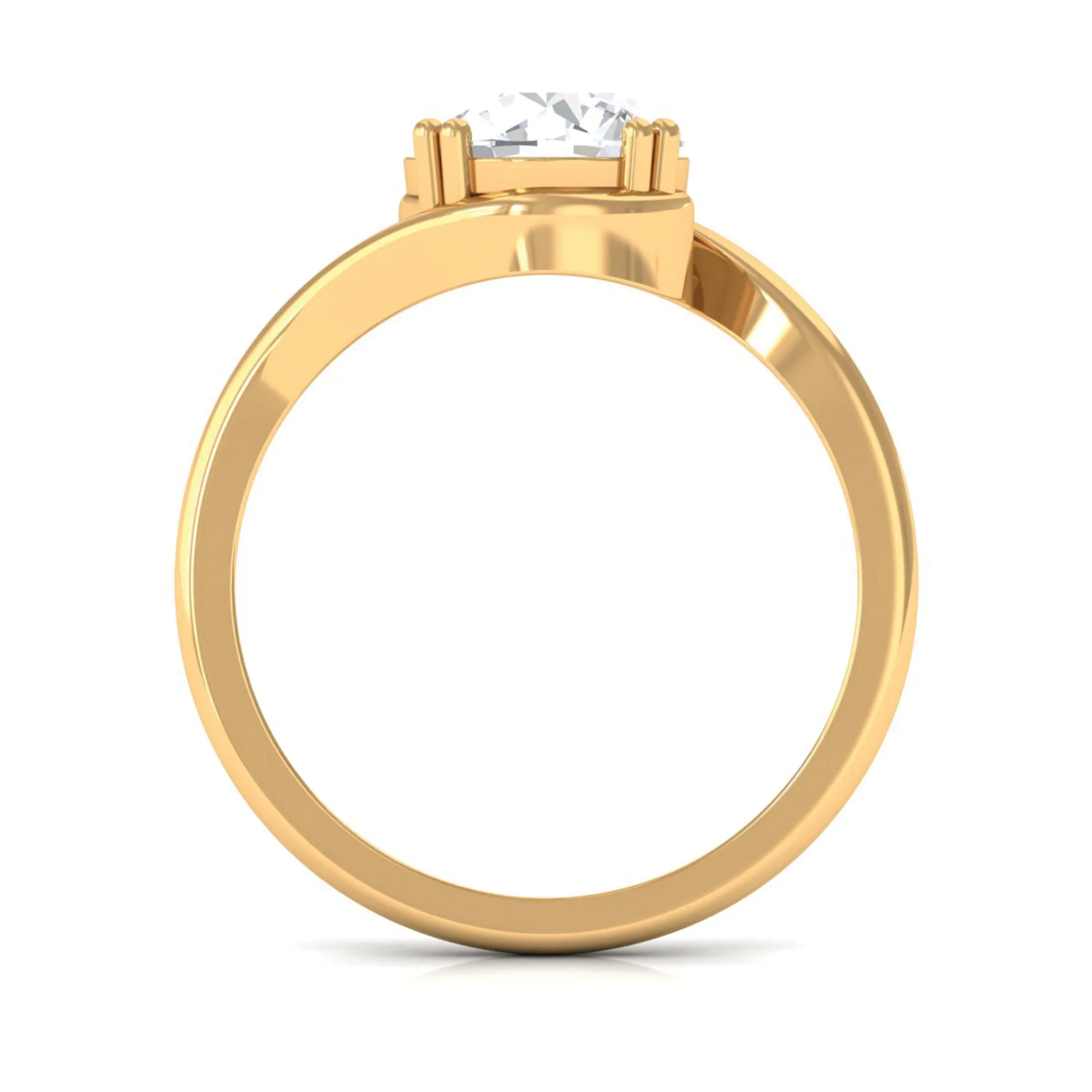 2 CT Round Moissanite Bypass Engagement Ring in Gold