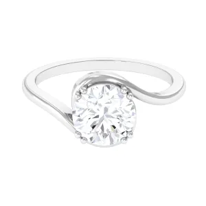 2 CT Round Moissanite Bypass Engagement Ring in Gold