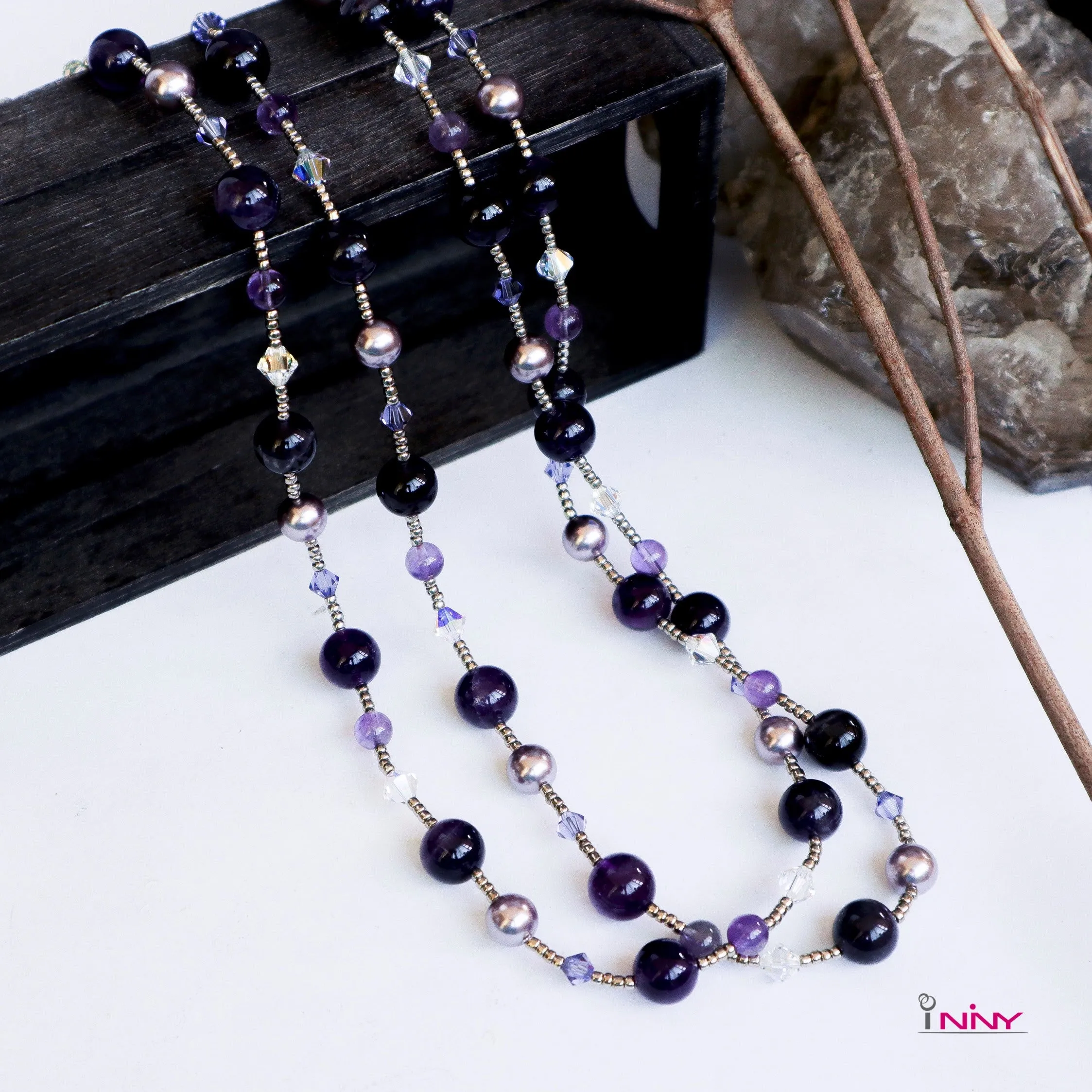 2-Line Necklace Amethyst