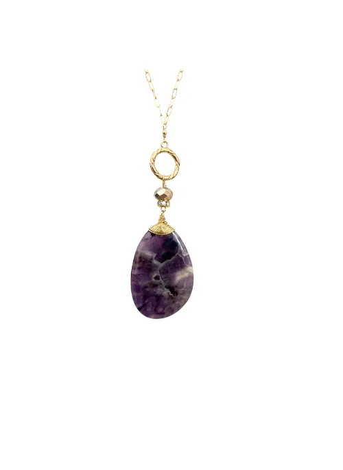 2 Way Amethyst Gold Necklace