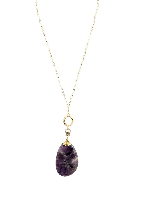 2 Way Amethyst Gold Necklace