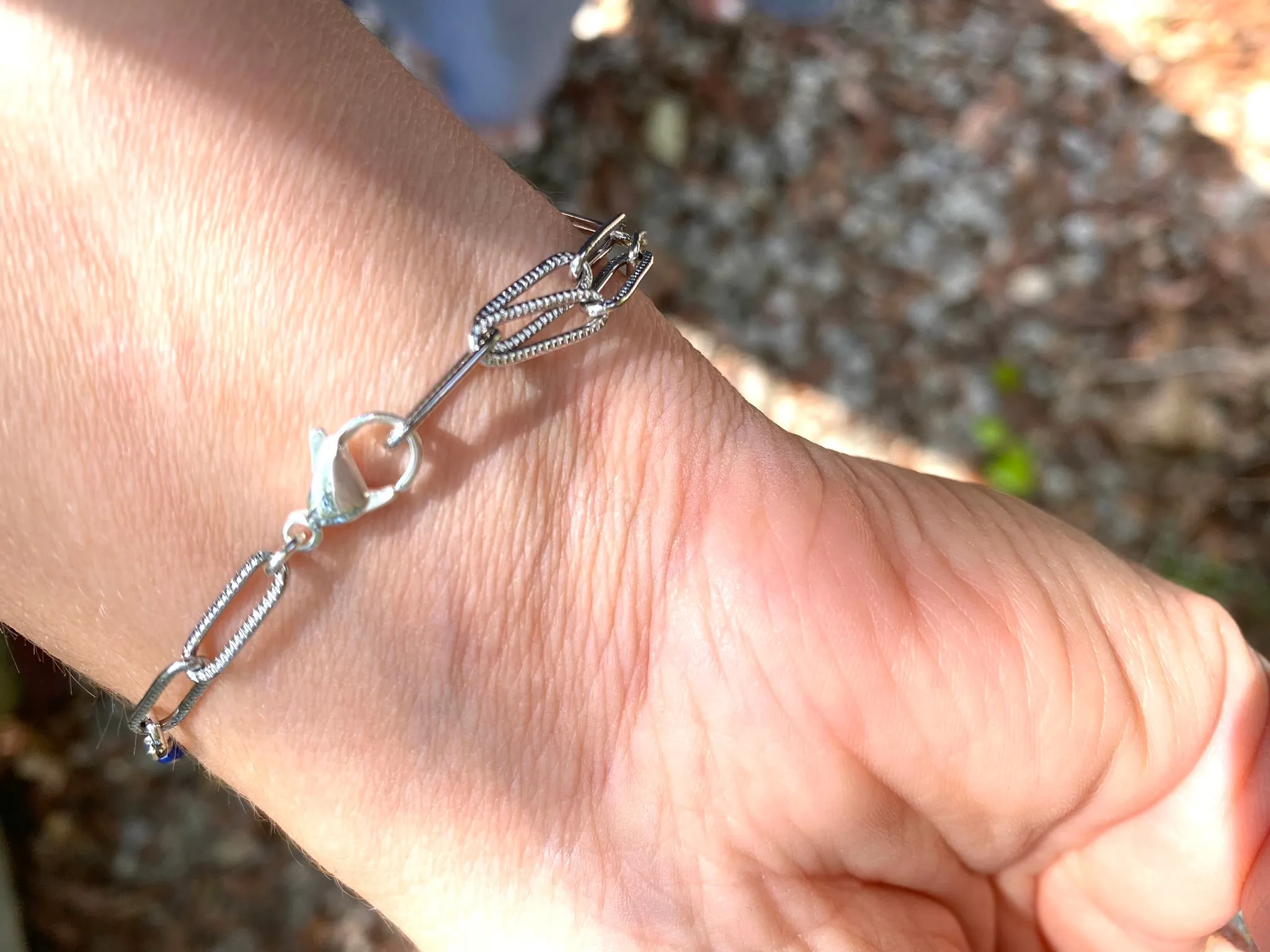 21st Birthday Bracelet - with Natural Crystals and a Paper Clip Chain