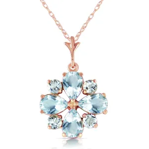 2.43 Carat 14K Solid Rose Gold Passion Aquamarine Necklace