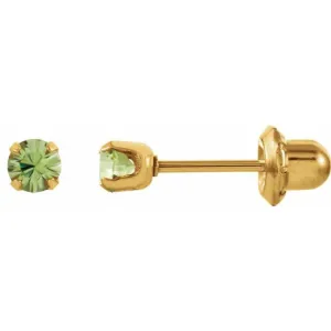 24K Gold-Plated Stainless Steel Imitation Peridot Inverness® Piercing Earrings