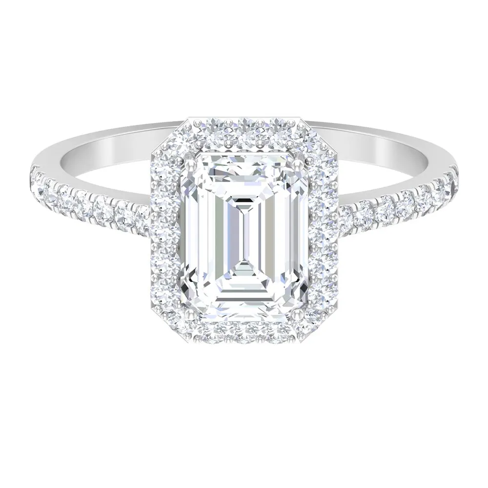 2.75 CT Octagon Cut Moissanite Solitaire Engagement Ring