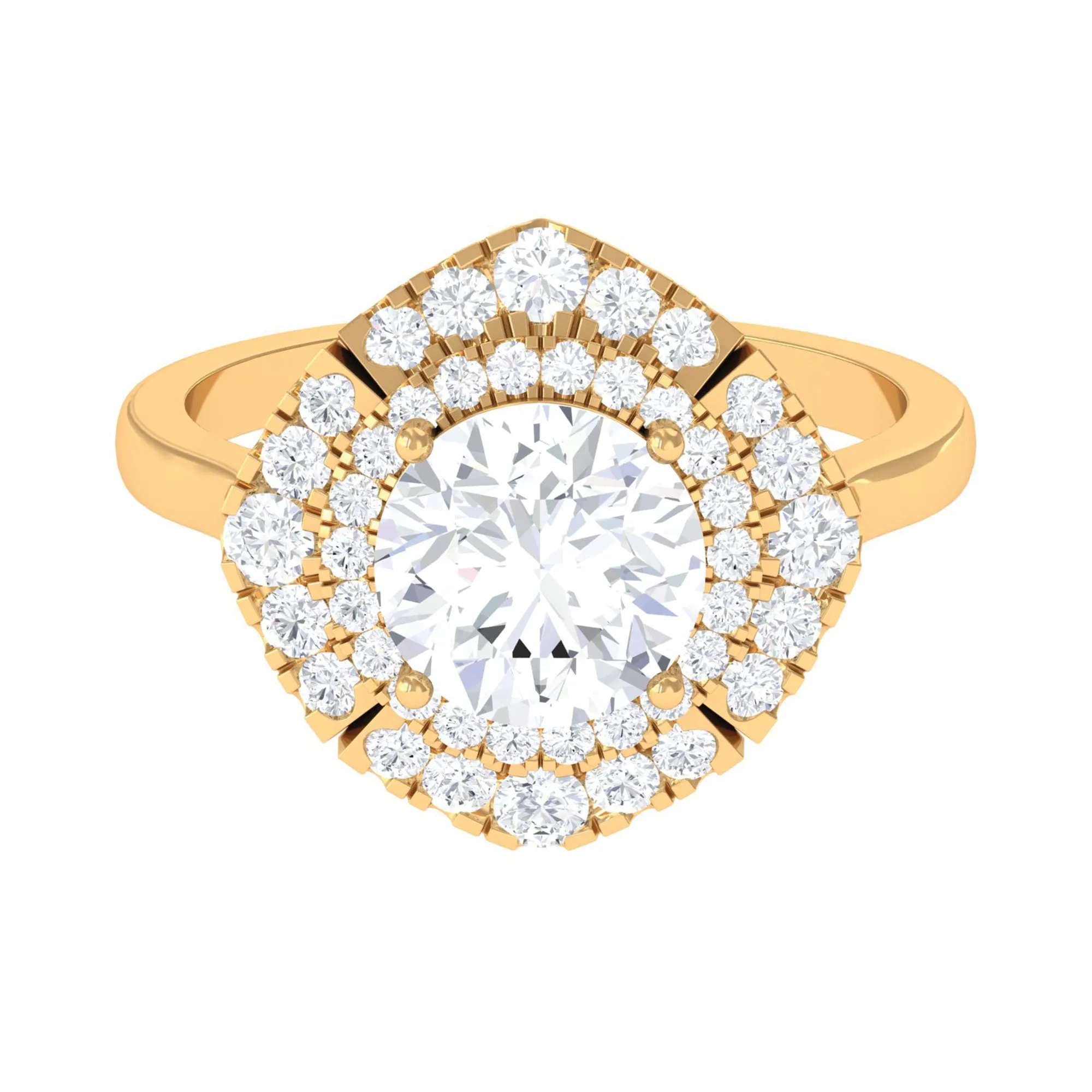 3.25 CT Vintage Inspired Moissanite Engagement Ring with Double Halo