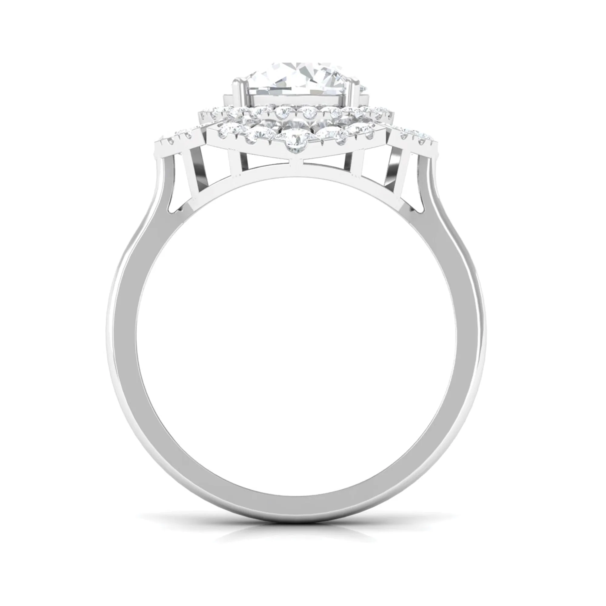 3.25 CT Vintage Inspired Moissanite Engagement Ring with Double Halo